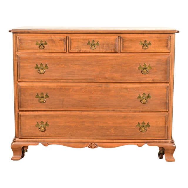 Chippendale Solid Maple Dresser or Chest of Drawers by Kling, Circa 1960s For Sale