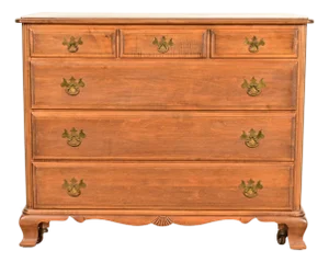 Chippendale Solid Maple Dresser or Chest of Drawers by Kling, Circa 1960s