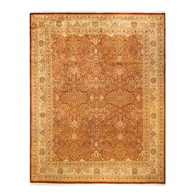 Mogul, One-of-a-Kind Hand-Knotted Area Rug in Orange, 8' 3" x 10' 2" For Sale