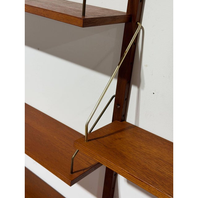 Teak Wall Unit Wooden Large Shelving System Denmark Mid-Century Modern 1960s For Sale - Image 10 of 16