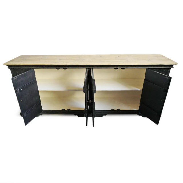 2020s Salvaged Black & Tan Sideboard Credenza For Sale - Image 5 of 11