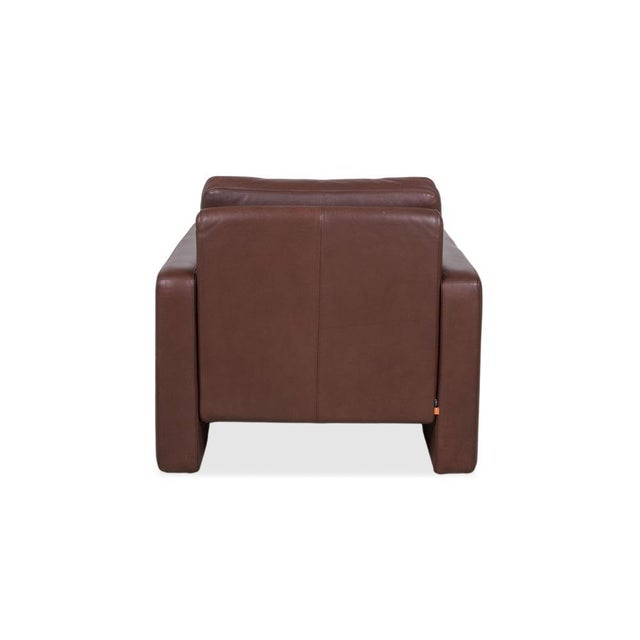 Conseta Leather Armchair in Brown Coffee Mahogany with Headrest by COR For Sale - Image 10 of 13