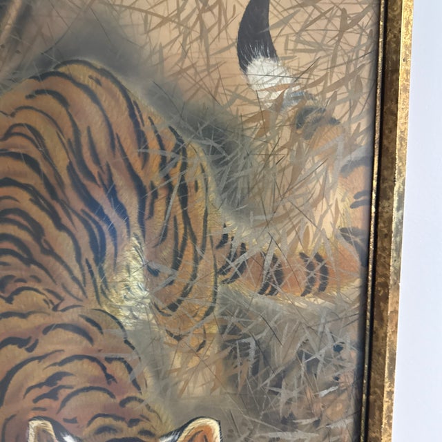 1970s 1970s Chinese Painting on Silk of a Tiger For Sale - Image 5 of 8