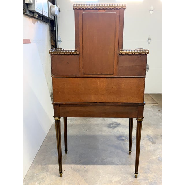 Late 19th Century Antique 19th Century French Louis XVI Style Vernis Martin Cylinder "Bonheur Du Jour" Ladies Writing Desk For Sale - Image 5 of 17