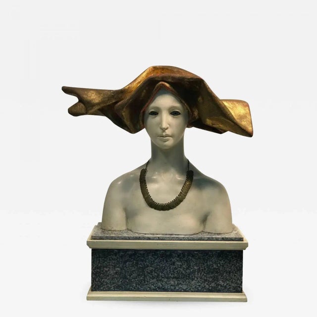 Mid 20th Century Mid 20th Century Female Bust Art Nouveau Style by Ben Venny For Sale - Image 5 of 5