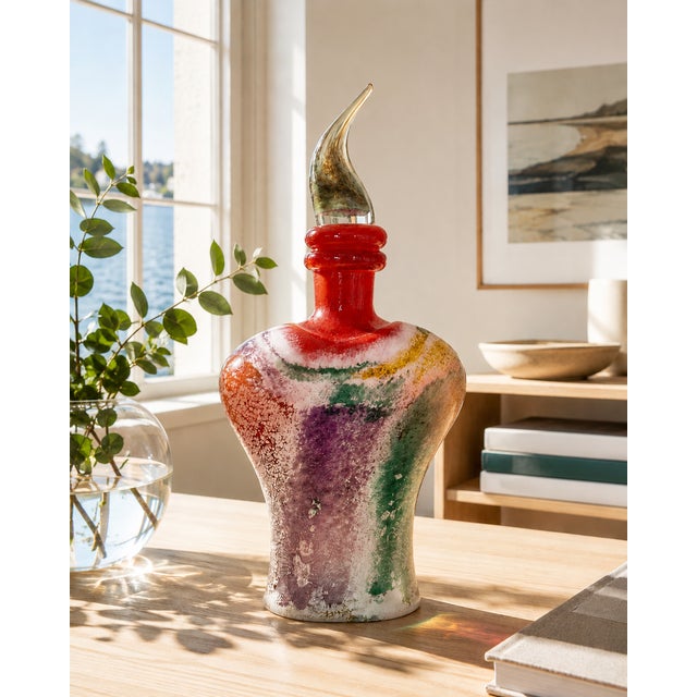 Contemporary Kjell Engman for Kosta Boda Signed Sculptural Art Glass Decanter | 1990s For Sale - Image 3 of 14