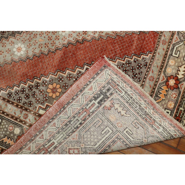 Orange Zabihi Collection Khotan Apricot Color Gallery Rug For Sale - Image 8 of 12