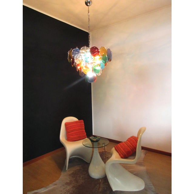 Space Age High Quality Murano Chandelier with 50 Muilticolored Glasses, 1990s For Sale - Image 17 of 18