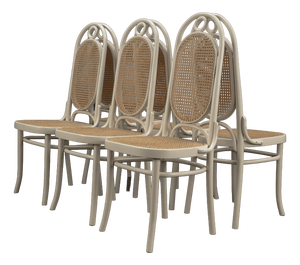 Lange Jan Chairs in White Bentwood from FMG Radomsko, 1940s, Set of 6
