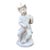 Vintage White Ceramic Monkey Musician Figure For Sale
