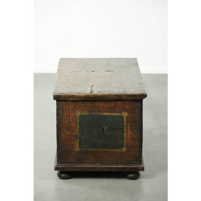 Wood Antique Austrian Hand-Painted Bridal Chest with Character For Sale - Image 7 of 15
