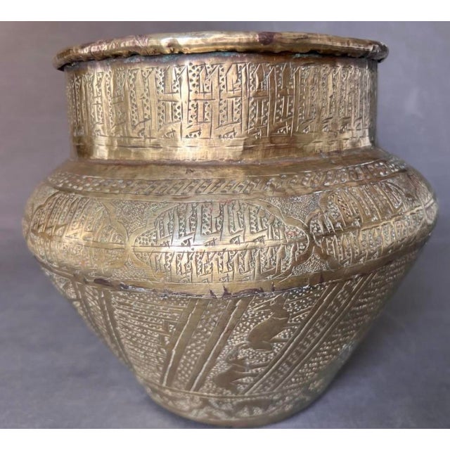 Antique and Original 22 x 24 cm Brass Handmade Minor scratches This piece is attributed to the mentioned designer/maker....