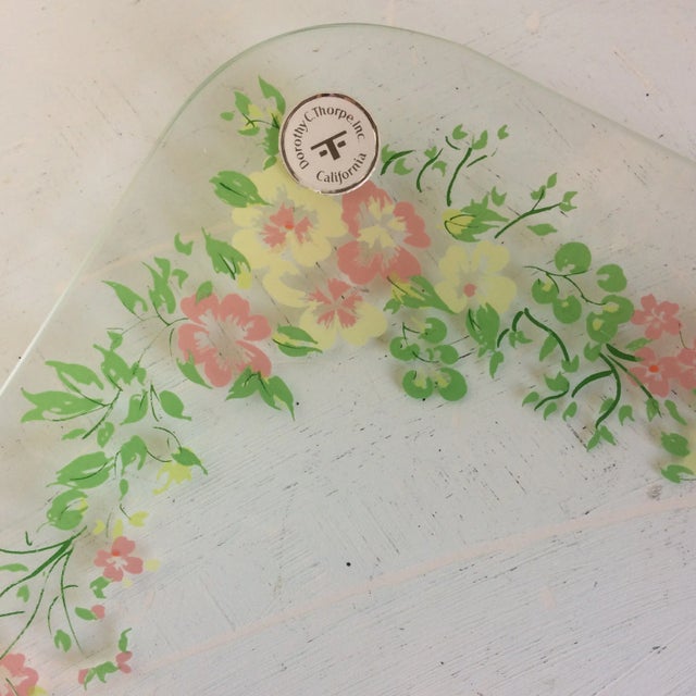 Dorothy Thorpe California Wild Flower Glass Square Serving Platter For Sale In Sacramento - Image 6 of 13