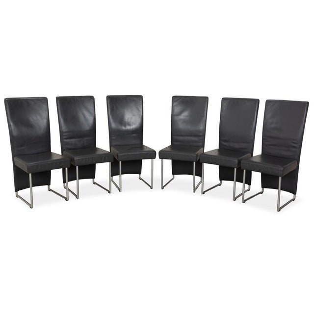 Model 7400 Chairs in Grey Leather from Rolf Benz, Set of 6 For Sale - Image 14 of 14