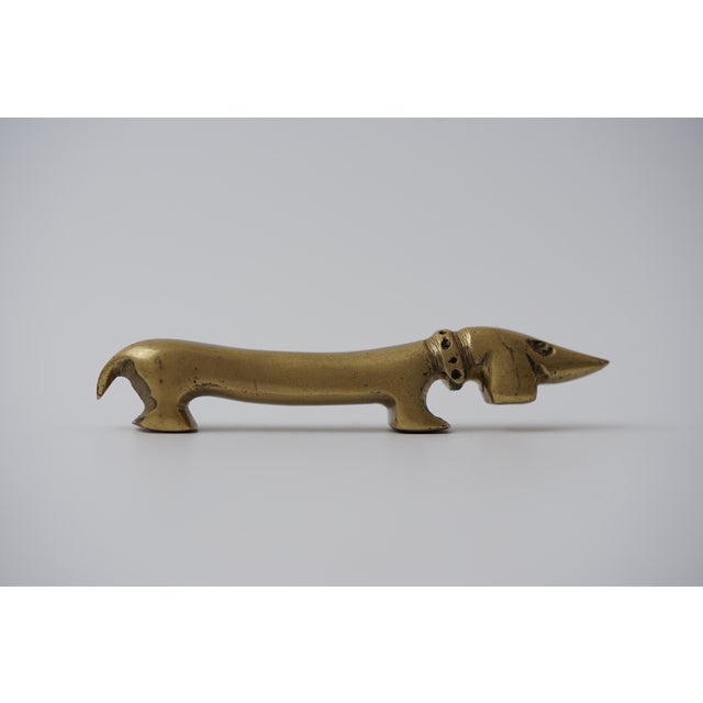 Vintage Brass Bottle Opener in the Shape of a Dachshund by Walter Bosse for Herta Baller, 1950s For Sale - Image 4 of 10