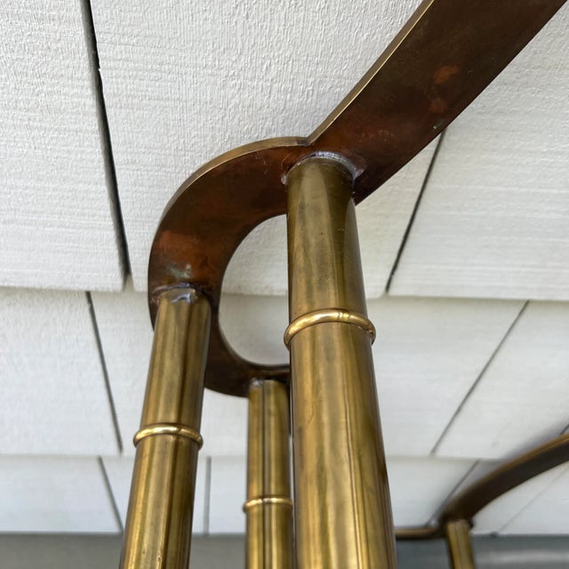 1970s Vintage Brass and Glass Racetrack Coffee Table by Bernhard Rohne for Mastercraft, Made in Italy For Sale - Image 10 of 13