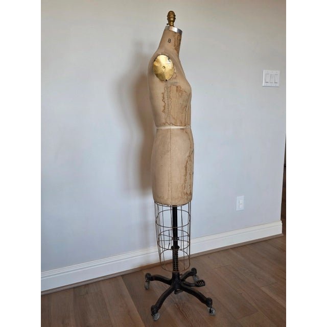 Vintage Wolf American Industrial Model 1979 Rolling Dress Form Mannequin on Casters For Sale - Image 14 of 18