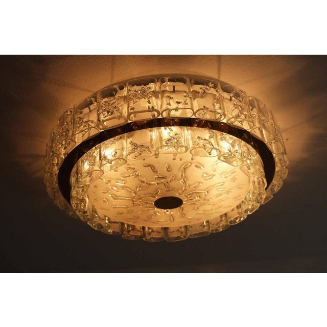 1960s Large Space Age Ceiling Lamp in Ice Glass with 48 Tubes from Doria, 1960s For Sale - Image 5 of 14