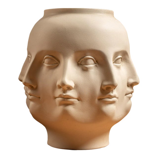 2005 Modern Abstract Perpetual Face Resin Vase For Sale