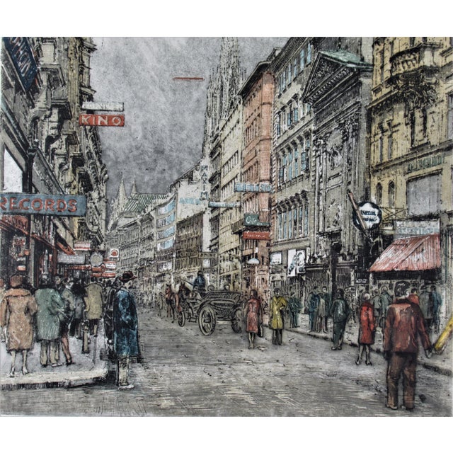 1970s Robert Kasimir, Busy Street, Vienna, Circa 1970 For Sale - Image 5 of 8
