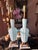 Traditional Mid 20th Century Pale blue Murano glass table lamps with gold metal and marble bases - a Pair For Sale - Image 3 of 13