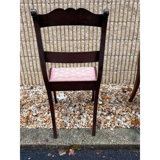 19th Century 19th Century Pair of Regency Style Marquetry Mahogany Inlaid Side Chairs For Sale - Image 5 of 10