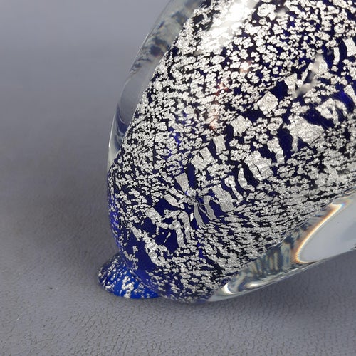 Sommerso Silver & Murano Glass Dolphin Sculpture by Fabio Tosi, 1970s Models & Figurines