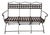 Antique Riveted Wrought Iron Garden Bench, France, 1920s For Sale