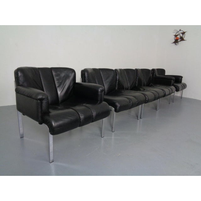 Contemporary 1200 Eurochairs & Tables by Hans Eichenberger for Girsberger, Switzerland, 1970s, Set of 8 For Sale - Image 3 of 13
