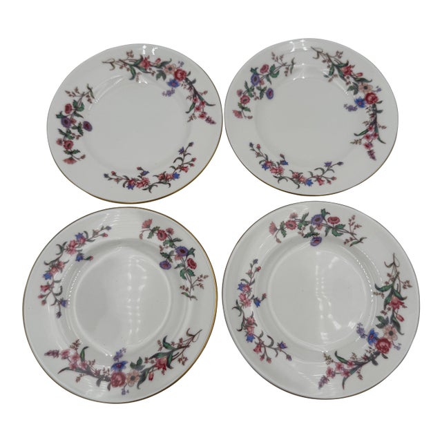 1950s Bread and Butter Plates by Wedgwood in Devon Sprays Bone China Set of 4 For Sale