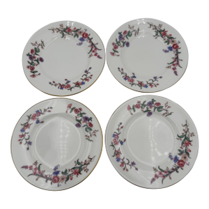 1950s Bread and Butter Plates by Wedgwood in Devon Sprays Bone China Set of 4