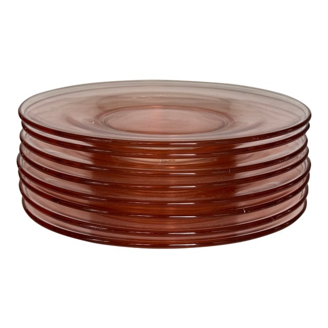 1940’s Blush Pink Salad Plates - Set of 8 For Sale