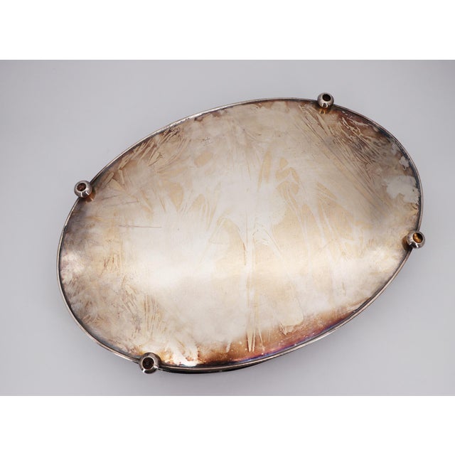 1940s Barker Ellis Large Silver Plate Footed Serving Tray, English For Sale - Image 14 of 18