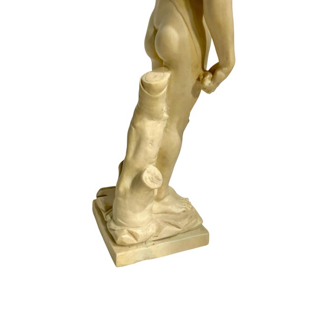 Cream Vintage Italian David Statue Sculpture | Classical Roman Figural Decor For Sale - Image 8 of 10