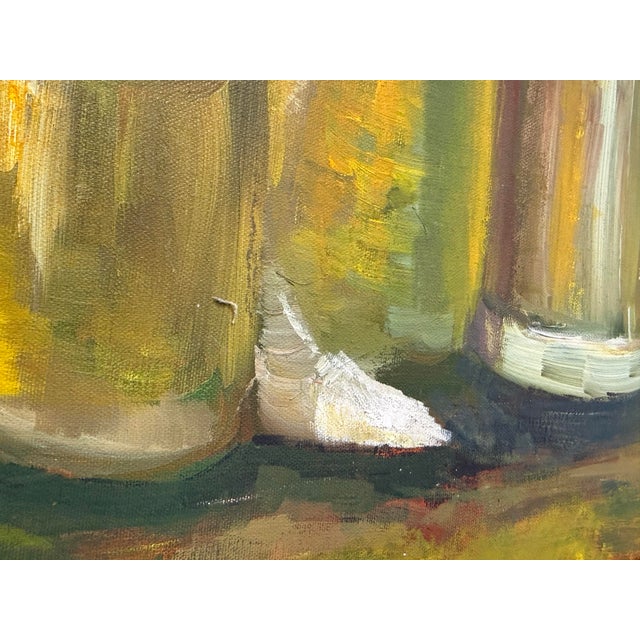 Bottle Green Framed Still Life Painting, Vintage For Sale - Image 8 of 12