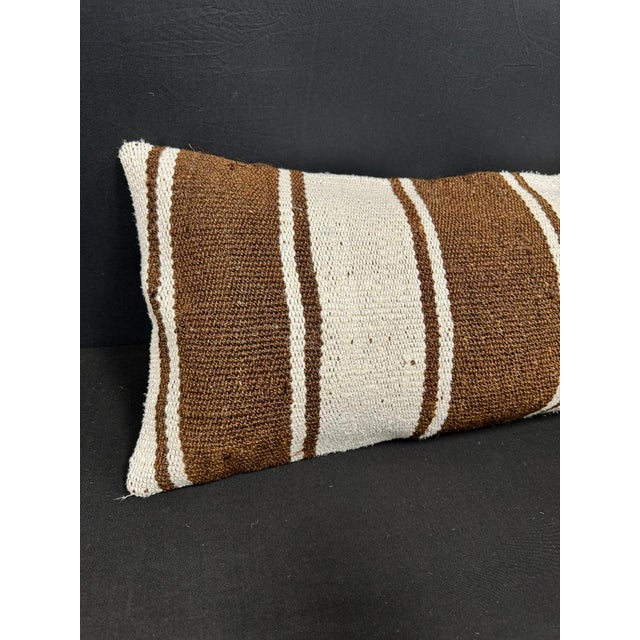 Turkish Hemp Pillow Cushion Natural Beige Brown Cushion Cover 14x40 #30440 Enhance your home decor with our Kilim Pillow...