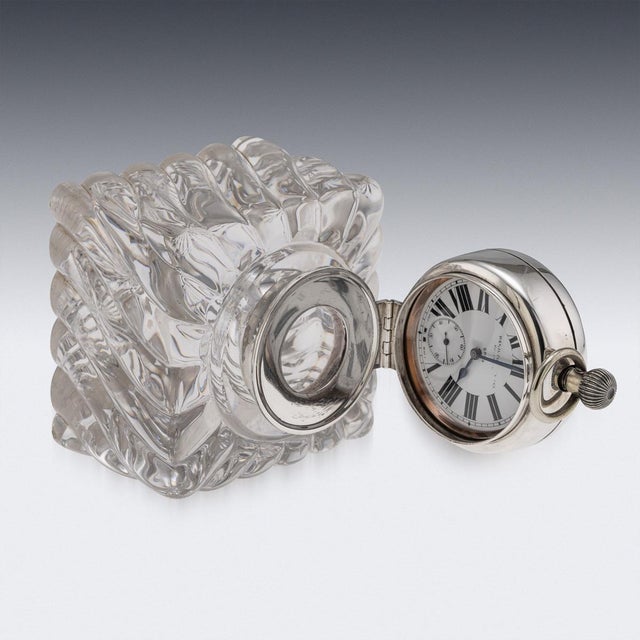 Antique Scottish Silver Clock and Inkwell by Hamilton & Inches, 1903 For Sale - Image 9 of 18