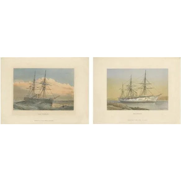 Griffin & Co., HMS Ships, 1880, Set of 2 For Sale - Image 10 of 10