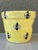 Illustration Vintage Mid 20th Century Yellow Hand Painted Bees Ceramic Flower Pot For Sale - Image 3 of 12