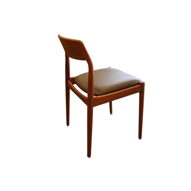 Brown Chairs in Teak and Leather by Henning Kjærnulf for KS Møbler, 1960s, Set of 4 For Sale - Image 8 of 17