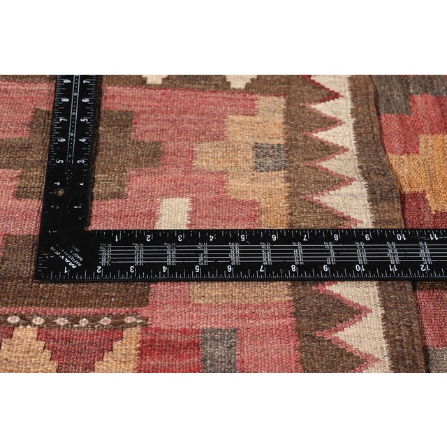 Textile Antique Afghani Maimana Kilim Rug Runner, 04'11 X 15'09 For Sale - Image 7 of 10