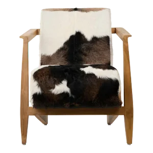 Brown & White Deco Cow Chair
