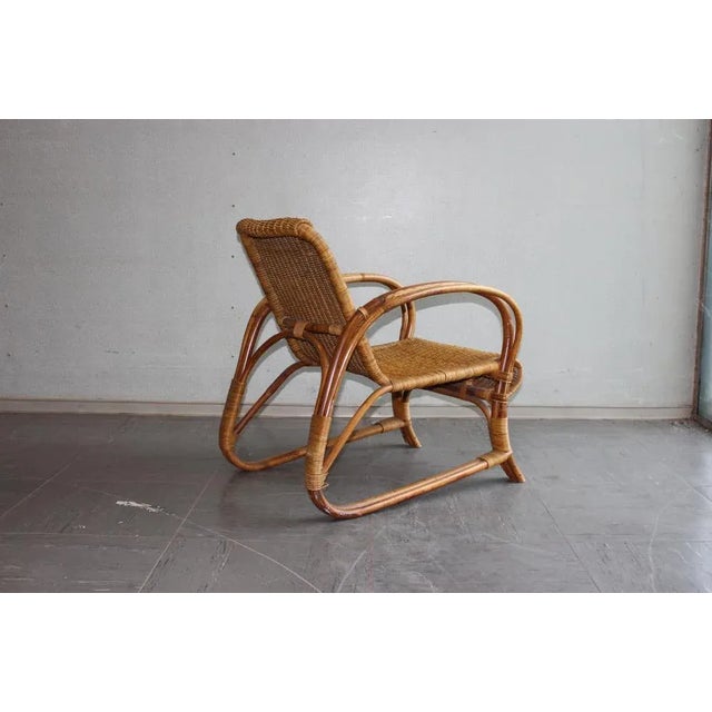 Bamboo and Rattan Armchair in Erich Dieckmann Style For Sale - Image 5 of 9