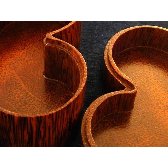 Chestnut 1990s Playing Card "Club" Shaped Palm Wood Trinket Box For Sale - Image 8 of 10