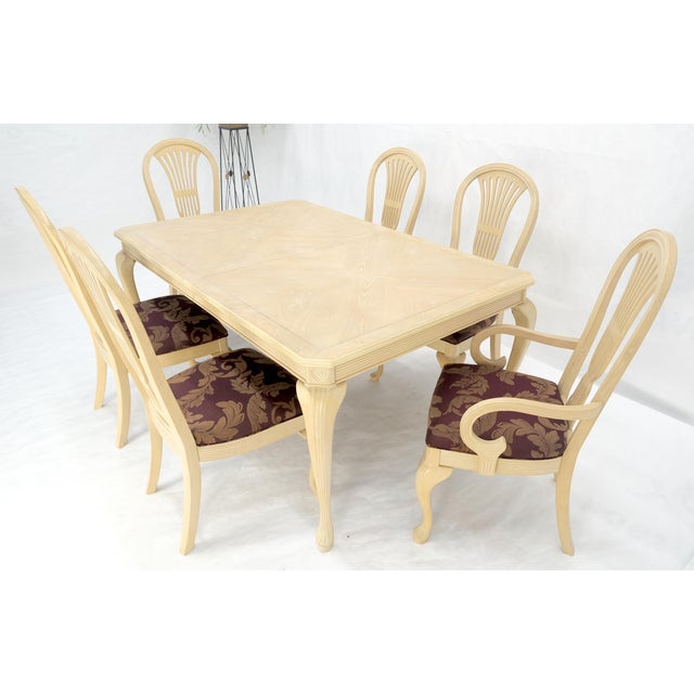 Queen An Style White Wash Dining Table 6 Chairs Set by Century Furniture MINT For Sale - Image 15 of 17