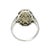 Mid 20th Century Art Deco 18k White Gold Filigree Ring With Old Cut Diamonds & Blue Sapphires, Size 5.25 For Sale In New York - Image 6 of 9