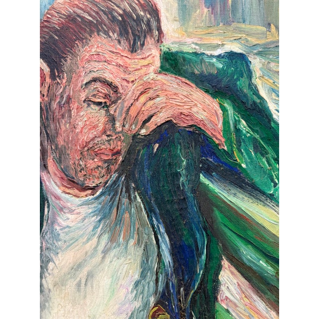 Abstract 1940s Expressionist Impasto Oil Painting Signed r.l. Marshall For Sale - Image 3 of 11