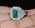 Gia Certified 3.98ct Natural Zambian Emerald & Diamond Tiered Halo Milgrain 18k White Gold Ring, Size 6.5 For Sale - Image 12 of 16