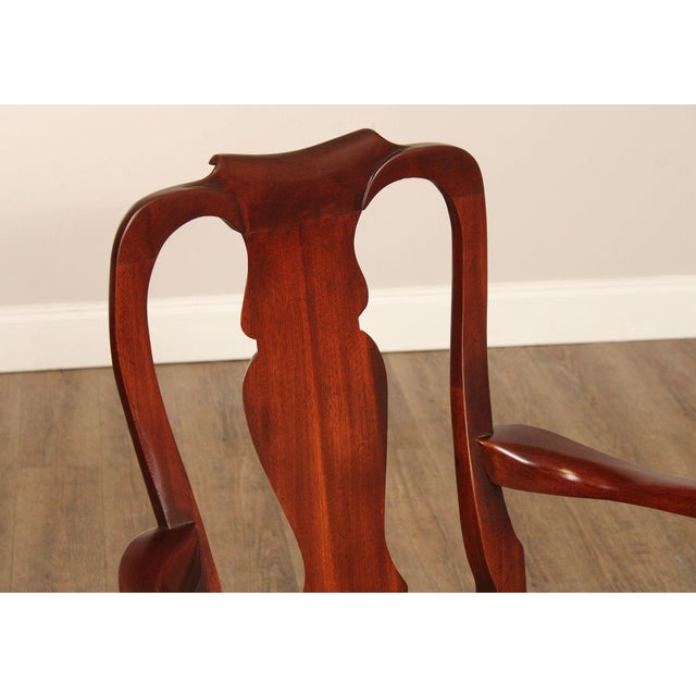 Queen Anne Style Vintage Mahogany Armchair For Sale - Image 4 of 12