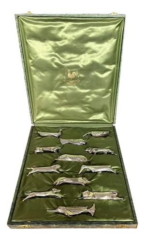 Art Deco Knife Rest Set, Set of 12